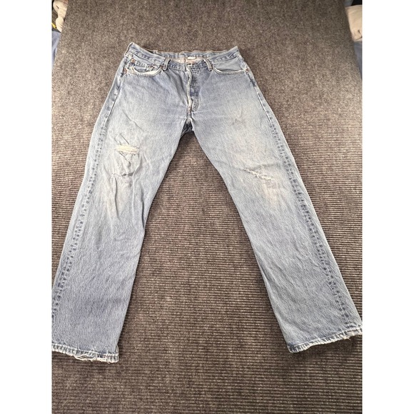 Other - Vintage Levi's 501 XX Jeans Mens 38x32 Button Fly Distressed USA Made Light Wash